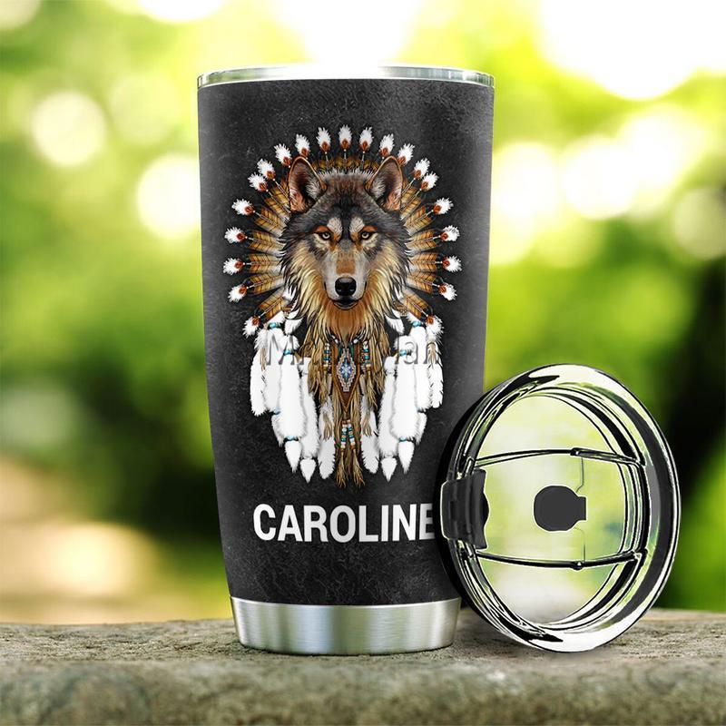 Native Blood Runs Through My Veins Personalized 20 Oz Tumbler
