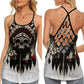 Native American Skull Feathers Tribal Spirit Art Style - Hollow Tank Top