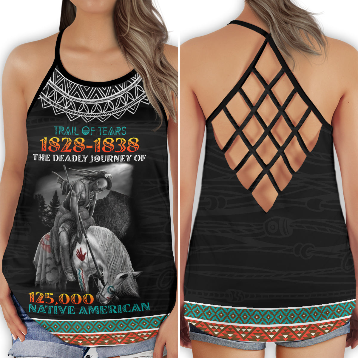 Native American Trail of Tears Heritage Awareness Tribute Art - Hollow Tank Top 