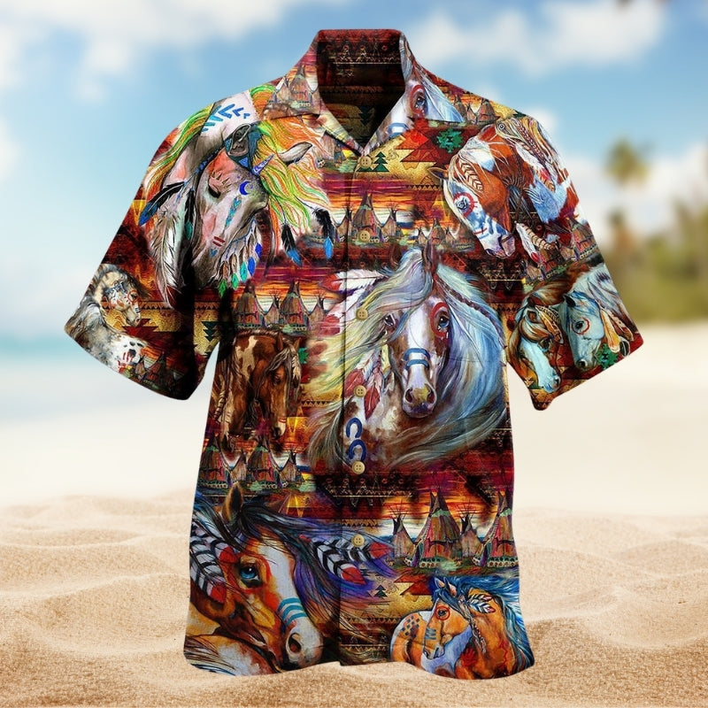 Native American Amazing Horses Limited Edition – Hawaiian Shirt