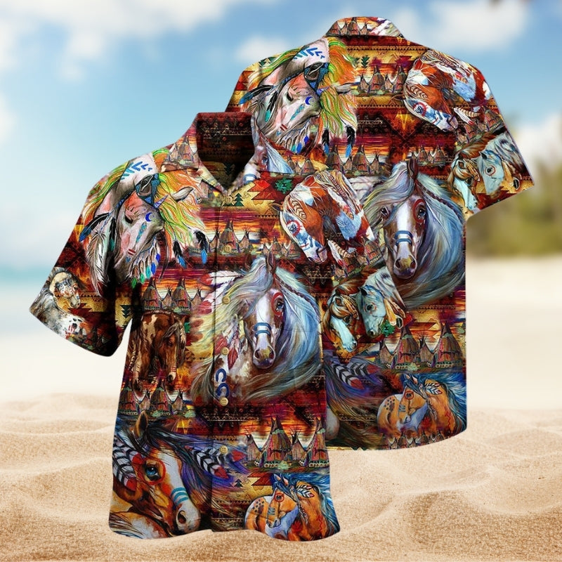 Native American Amazing Horses Limited Edition – Hawaiian Shirt