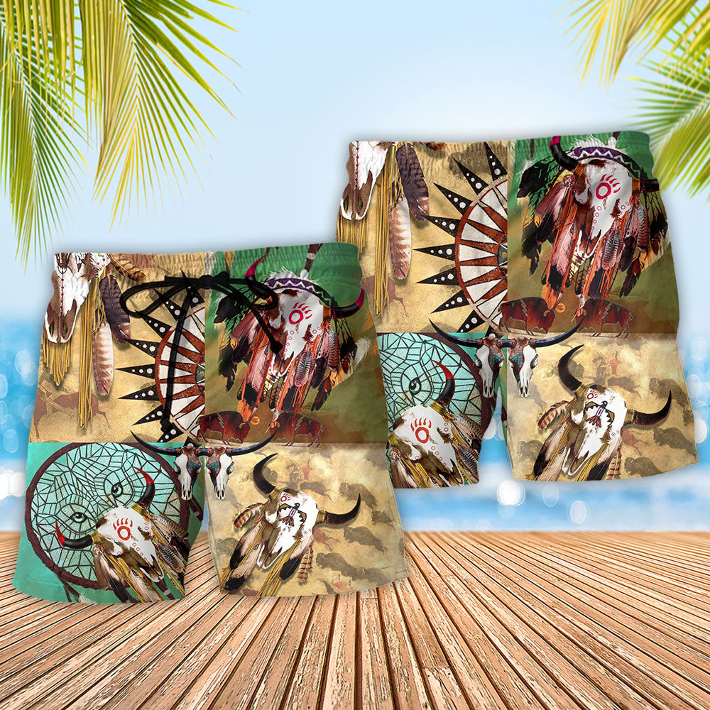 Native Spirit Symbol Artistic Cool Design – Beach Short