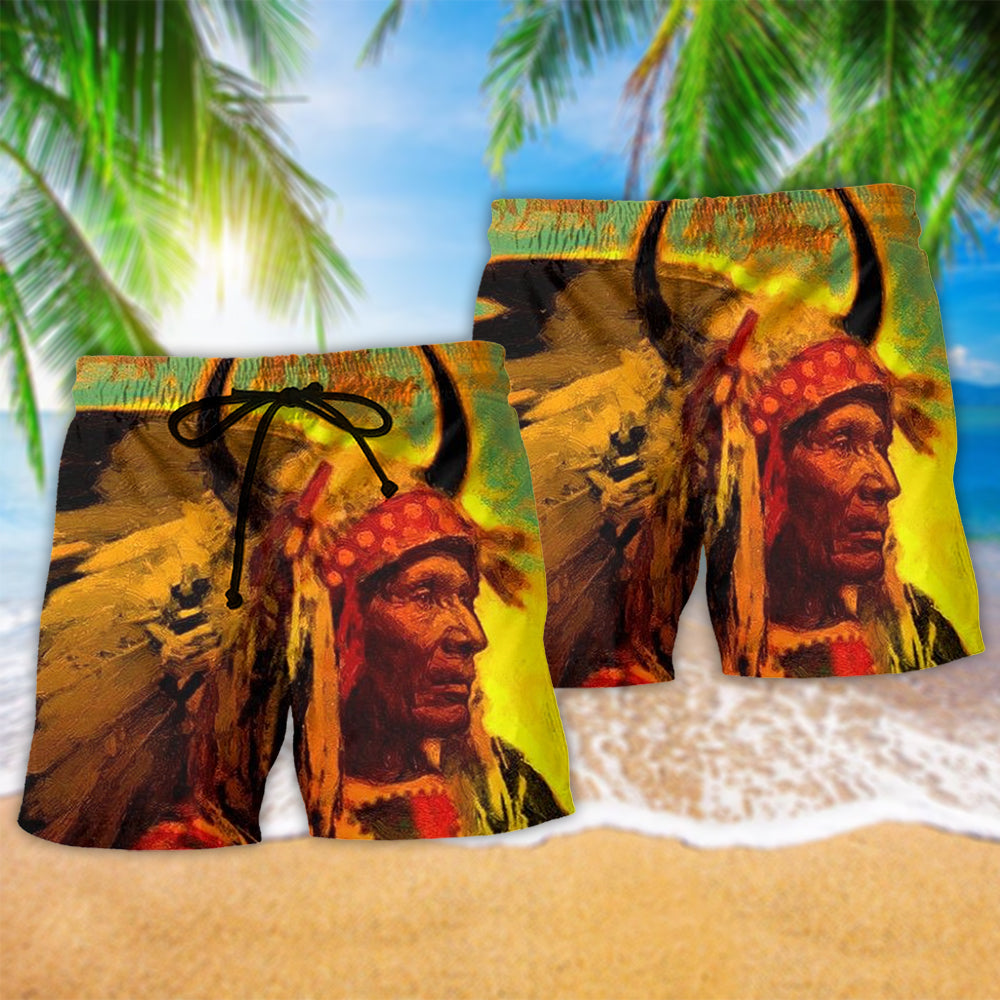 Native Inspired Colorful Love And Peace Art – Beach Short