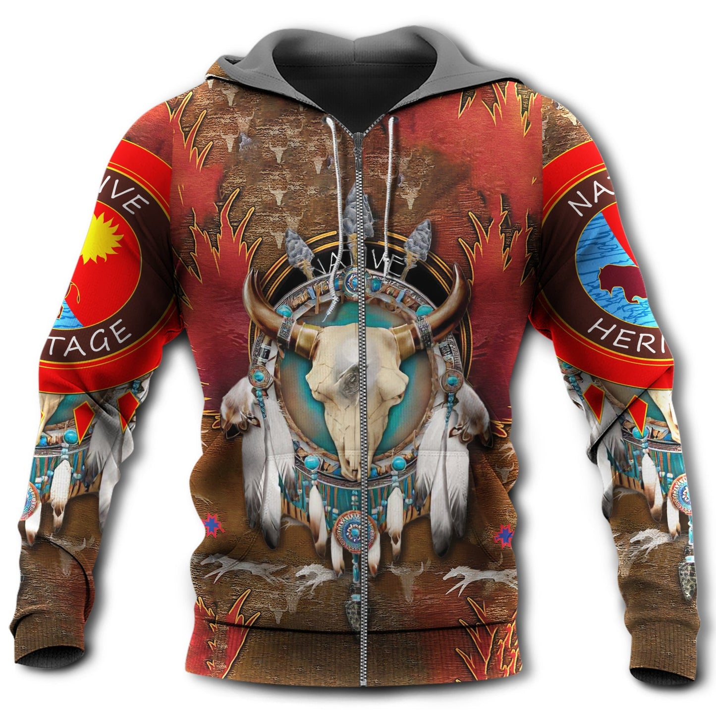 Native Culture Bull Style - 3D Hoodie