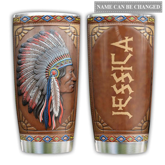 Native American Leather Personalized 20 Oz Tumbler