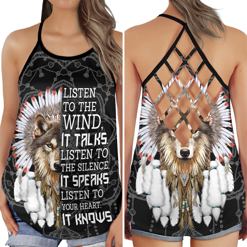 Wolf Listen To The Wind Collection – Hollow Tank Top
