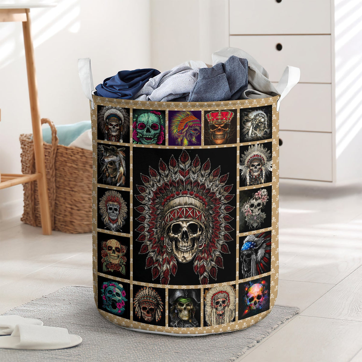 The Native American peace - Laundry basket - LAUB06LIN250222-Owls Matrix