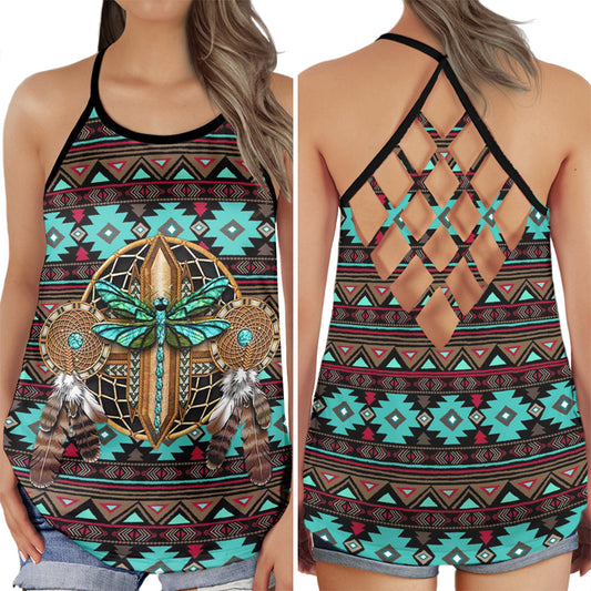 Native Inspired Peace Artistic Pattern Style – Hollow Tank Top