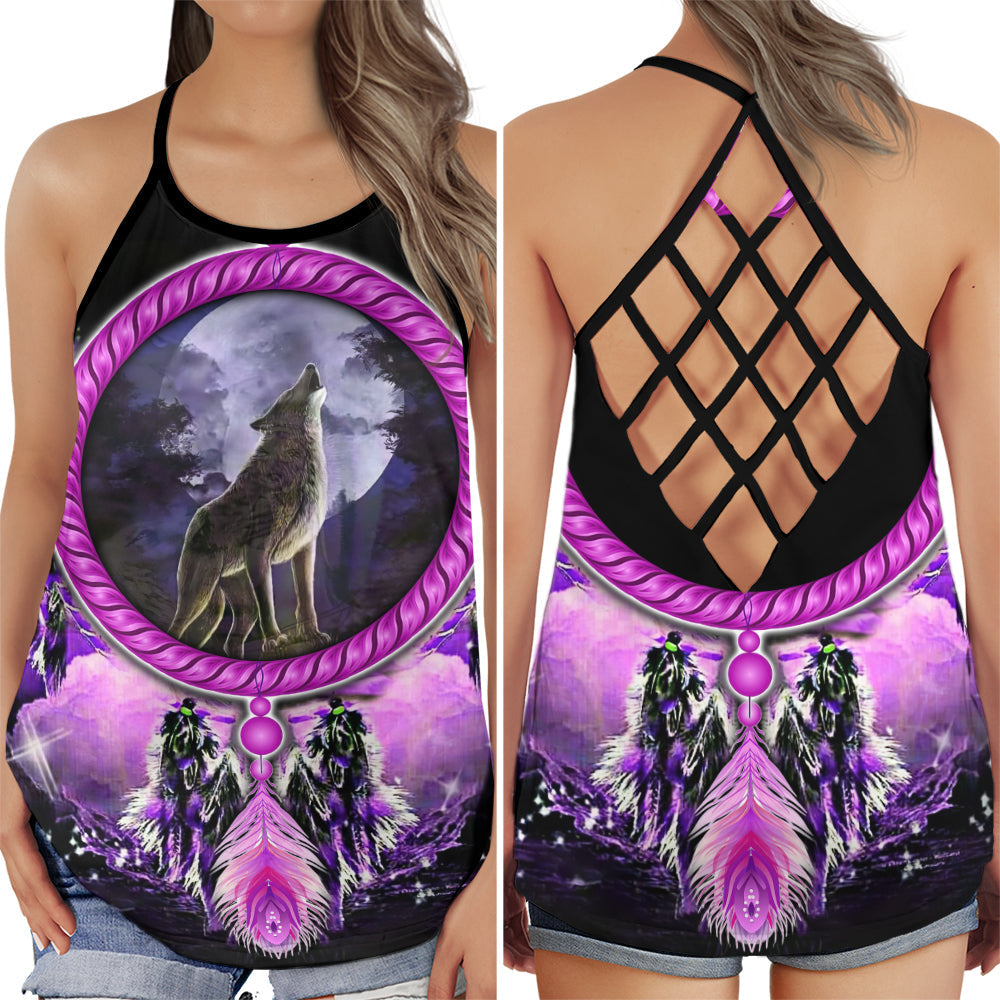 Wolf Purple Black Peace Collection – Hollow Tank Top
