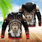 Native Wolf Headdress Red Black – 3D Hoodie