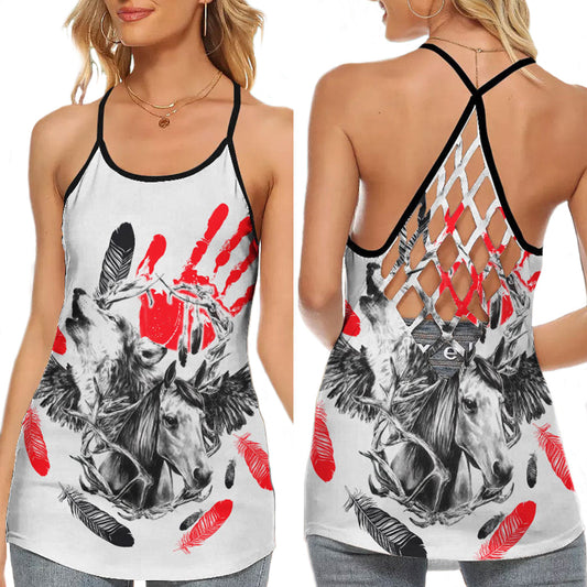 Tribal Wolf Symbol Wild Spirit - Hollow Tank Top