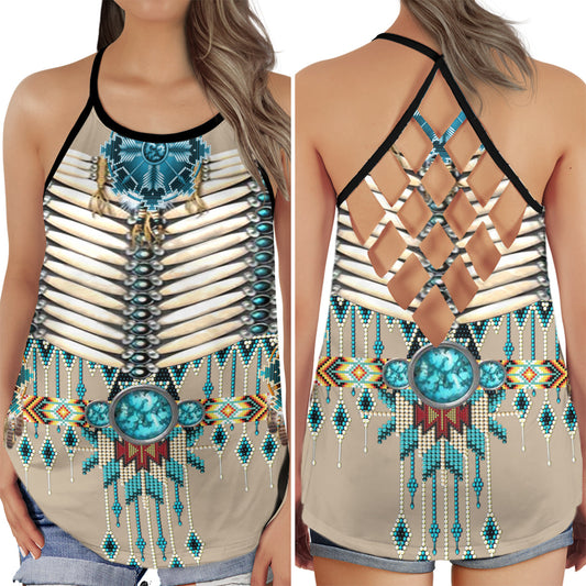 Blue Heritage Spirit Vibes - Hollow Tank Top