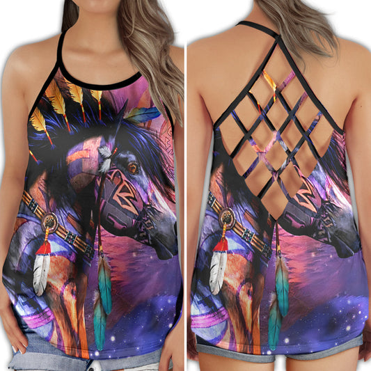 Peaceful Horse Spirit Nature Vibes - Hollow Tank Top