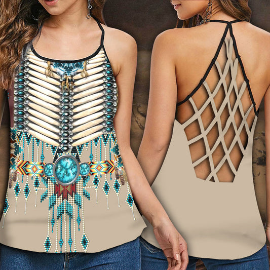 Native Peace Pattern Basic – Hollow Tank Top