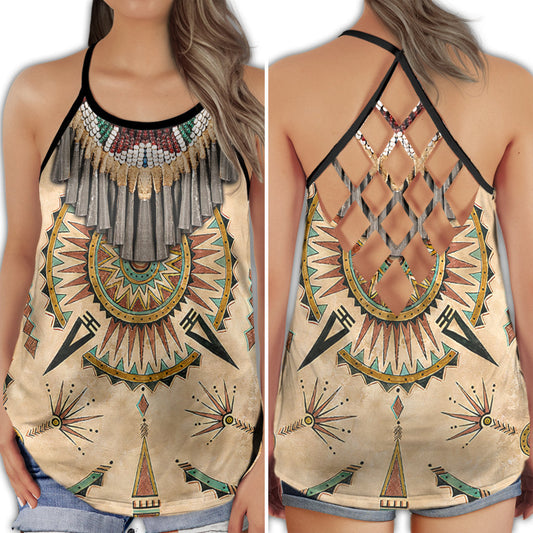 Native Inspired Peace Pattern Boho Style – Hollow Tank Top