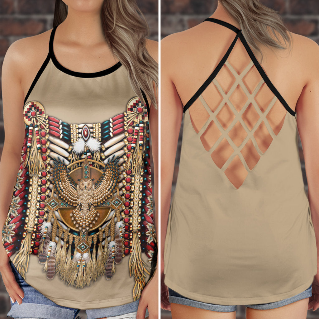 Native Peace Brown Pattern Collection – Hollow Tank Top