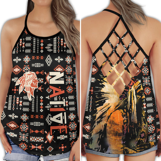 Native American Peace Tribal Minimal Cool Style Art - Hollow Tank Top