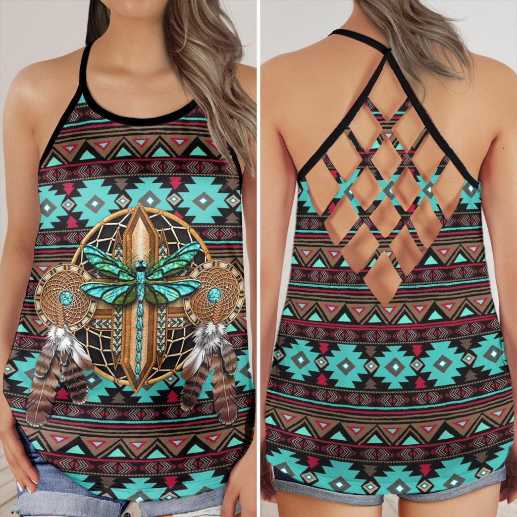 Native Inspired Peace Artistic Pattern Style – Hollow Tank Top