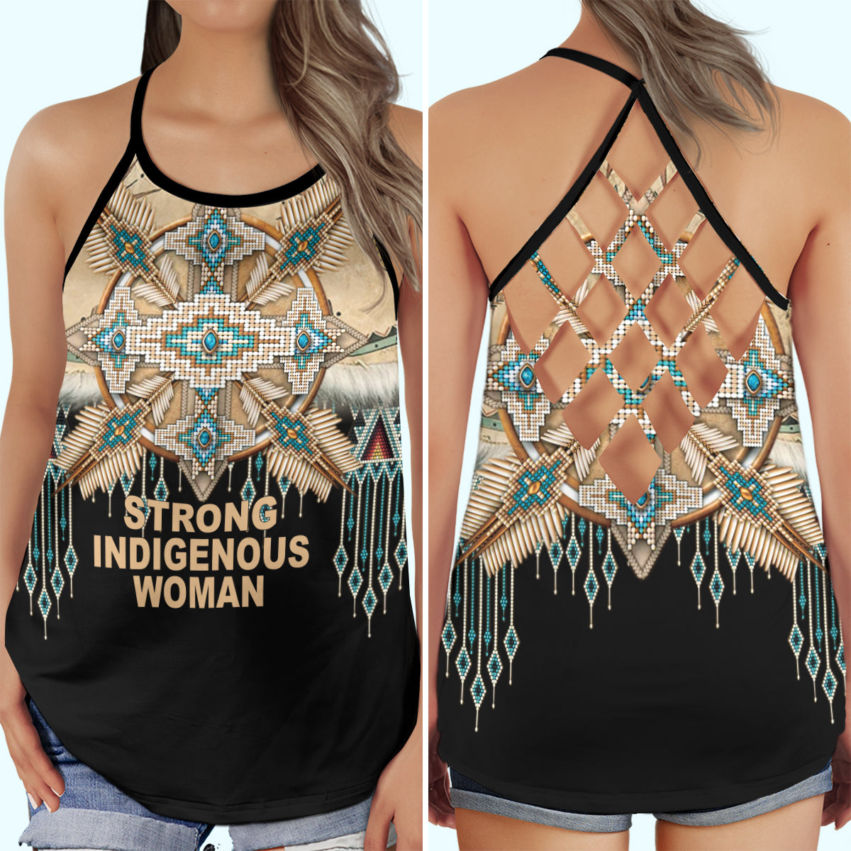 Native Strong Woman Empowerment – Hollow Tank Top