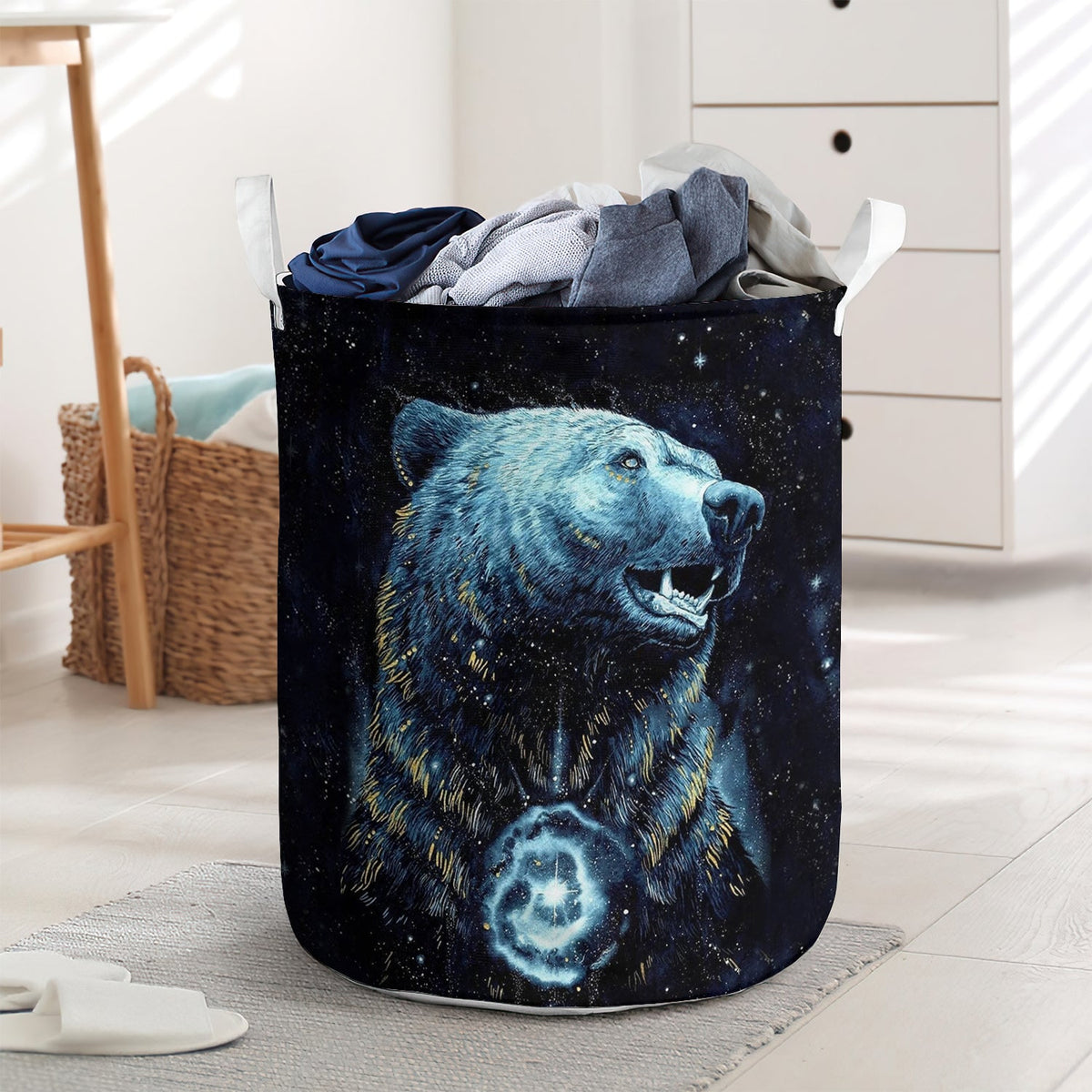 Native bear galaxy style - Laundry basket - LAUB01LIN260222-Owls Matrix