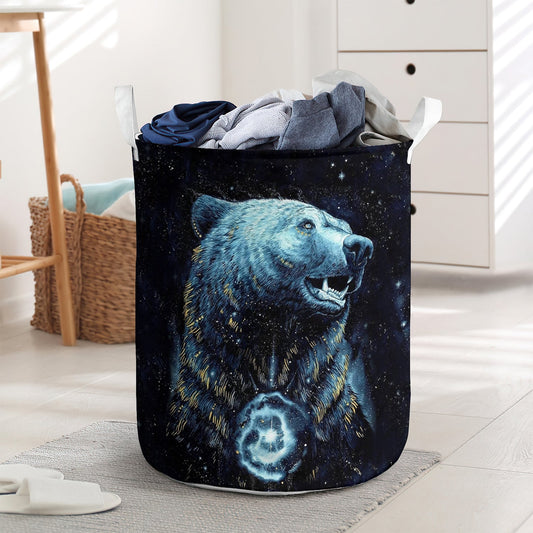 Native bear galaxy style - Laundry basket - LAUB01LIN260222-Owls Matrix
