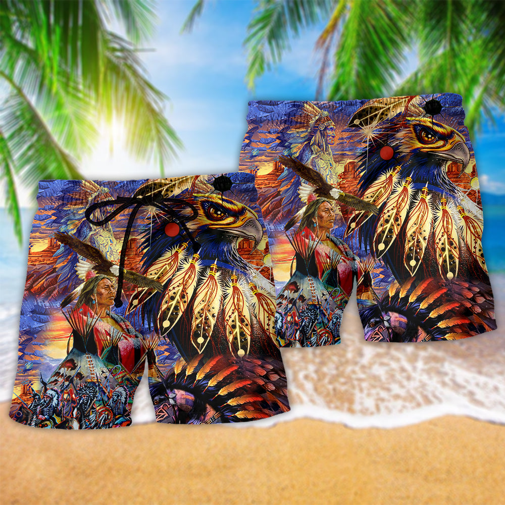 Native Eagle Heart Inspired Art – Beach Short