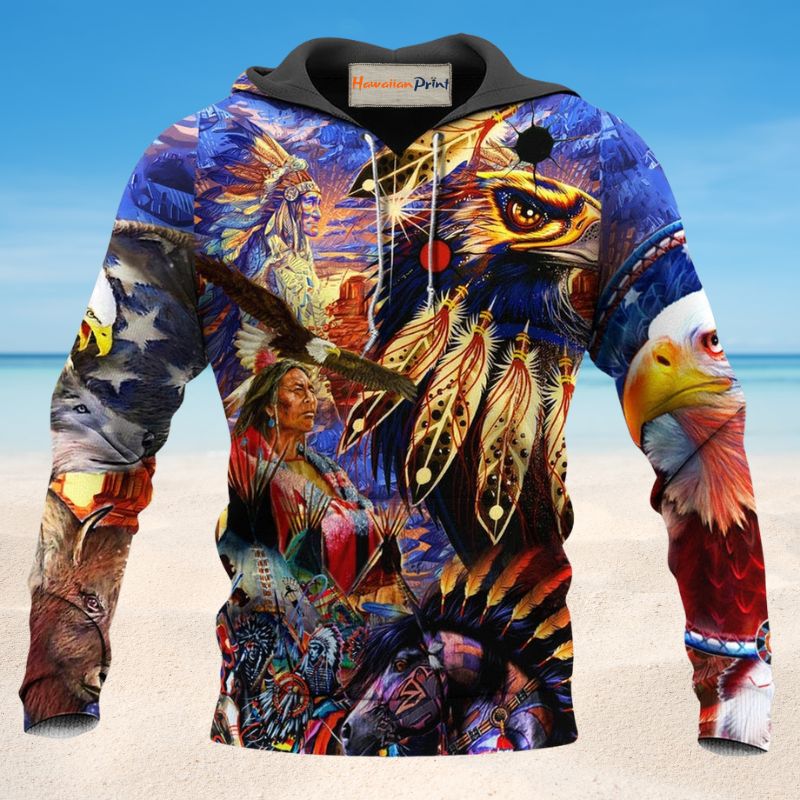 Native Eagle All My Heart Colors - 3D Hoodie
