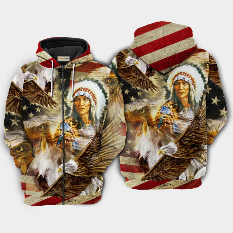 Native Eagle Proud Art – 3D Hoodie