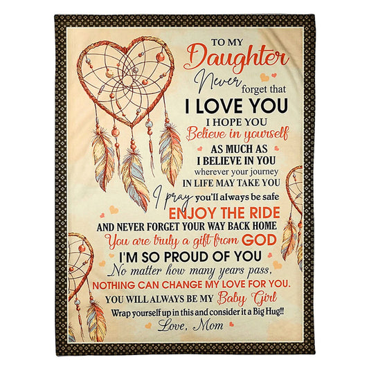 Native Enjoy The Ride Mom To Daughter 50 x 60 Inch Flannel Blanket For Cozy Bedroom And Sofa Decor