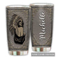 Native Girl Skull Personalized 20 Oz Tumbler For Coffee Travel And Daily Use