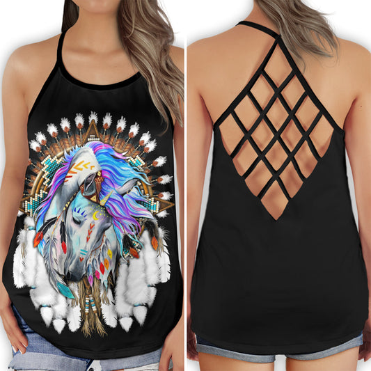 Native Horse Spirit Beauty Vibes - Hollow Tank Top
