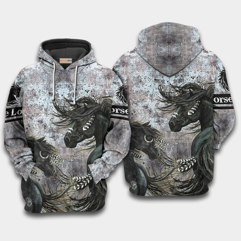 Native Horse Painting Art – 3D Hoodie
