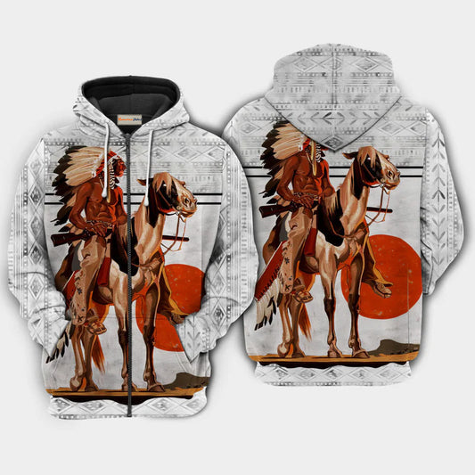 Native Horse Sunshine Style Art – 3D Hoodie