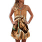 Native Horse Leather Tone – Women's Summer Sleeveless V-Neck Camisole Dress