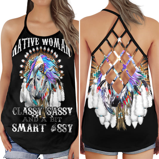 Native Horse Woman Spirit - Hollow Tank Top