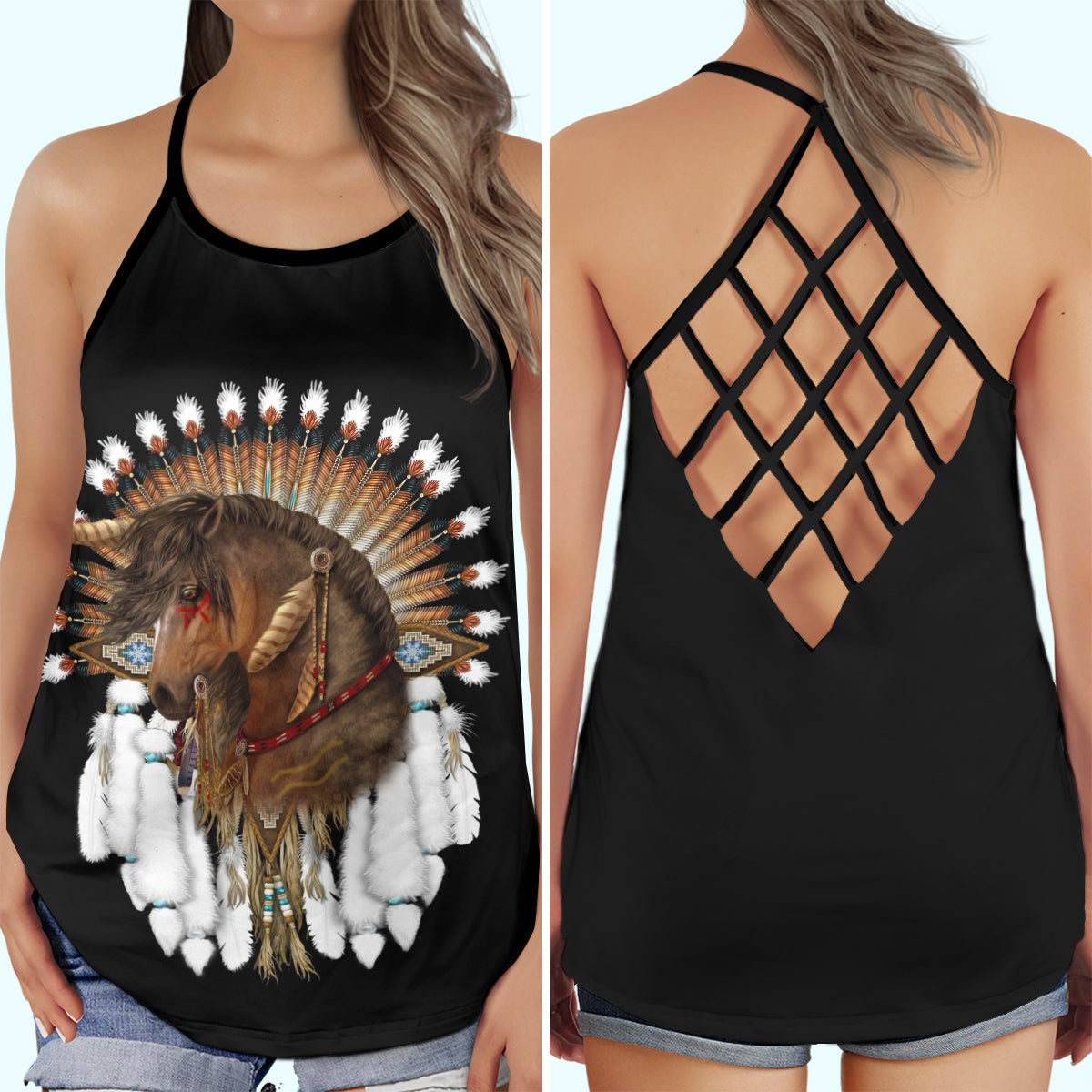 Horse Dream Black – Hollow Tank Top