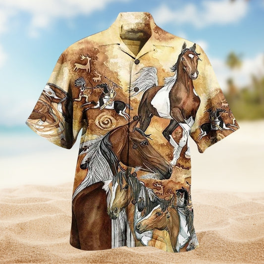 Native Horses Run Away Limited Edition – Hawaiian Shirt