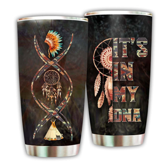 Native It's In My DNA Pattern 20 Oz Tumbler For Travel Gifts