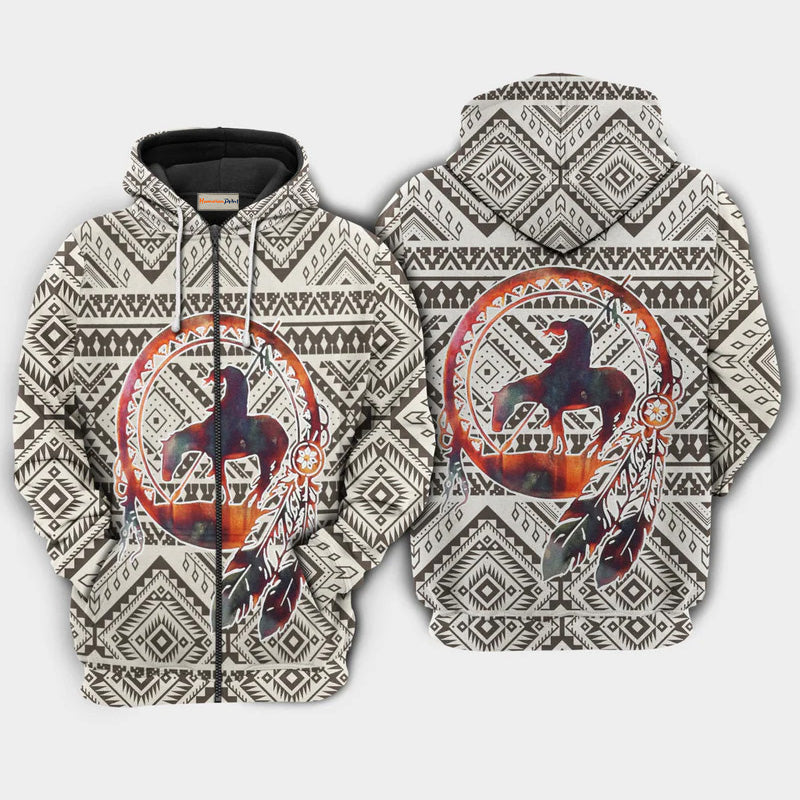 Native Pattern Peace Love Art – 3D Hoodie
