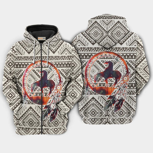 Native Pattern Peace Love Art – 3D Hoodie