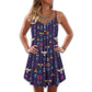Native Purple Summer Pattern – Women's Summer Sleeveless V-Neck Camisole Dress