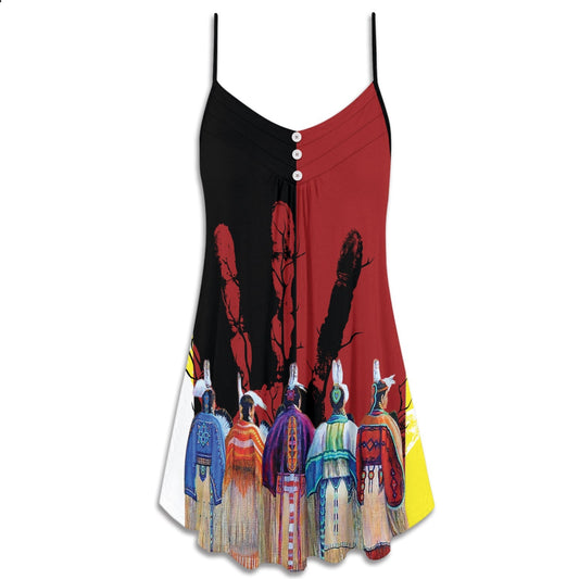 Native People Summer Unity – Women's Summer Sleeveless V-Neck Camisole Dress