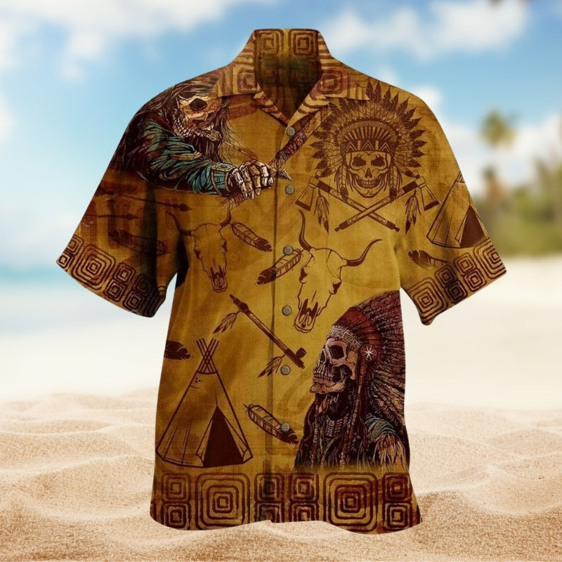 Native Skull War Limited Edition – Hawaiian Shirt