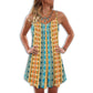 Native Fresh Summer Pattern – Women's Summer Sleeveless V-Neck Camisole Dress