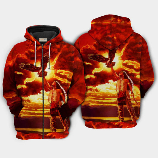 Native Sunset Peace Love Art – 3D Hoodie