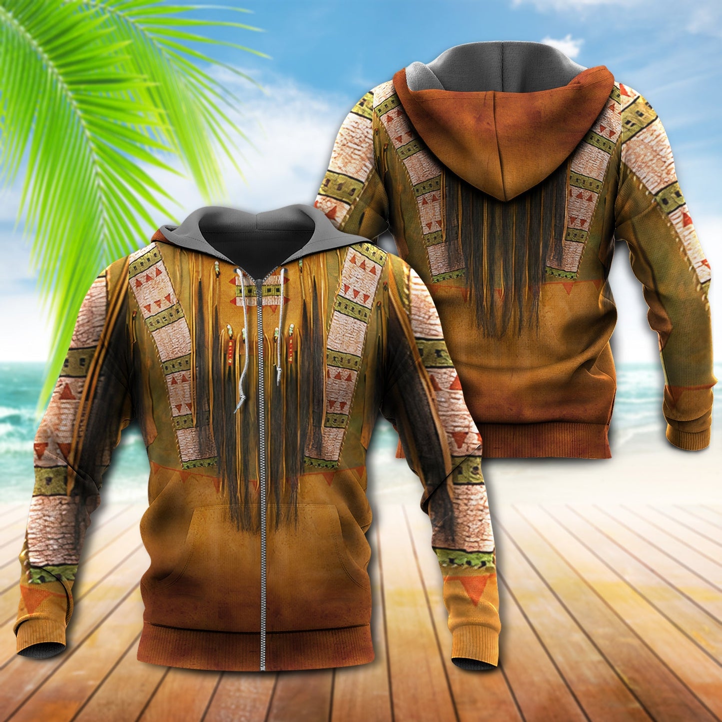 Native Vintage Peace Love Art – 3D Hoodie