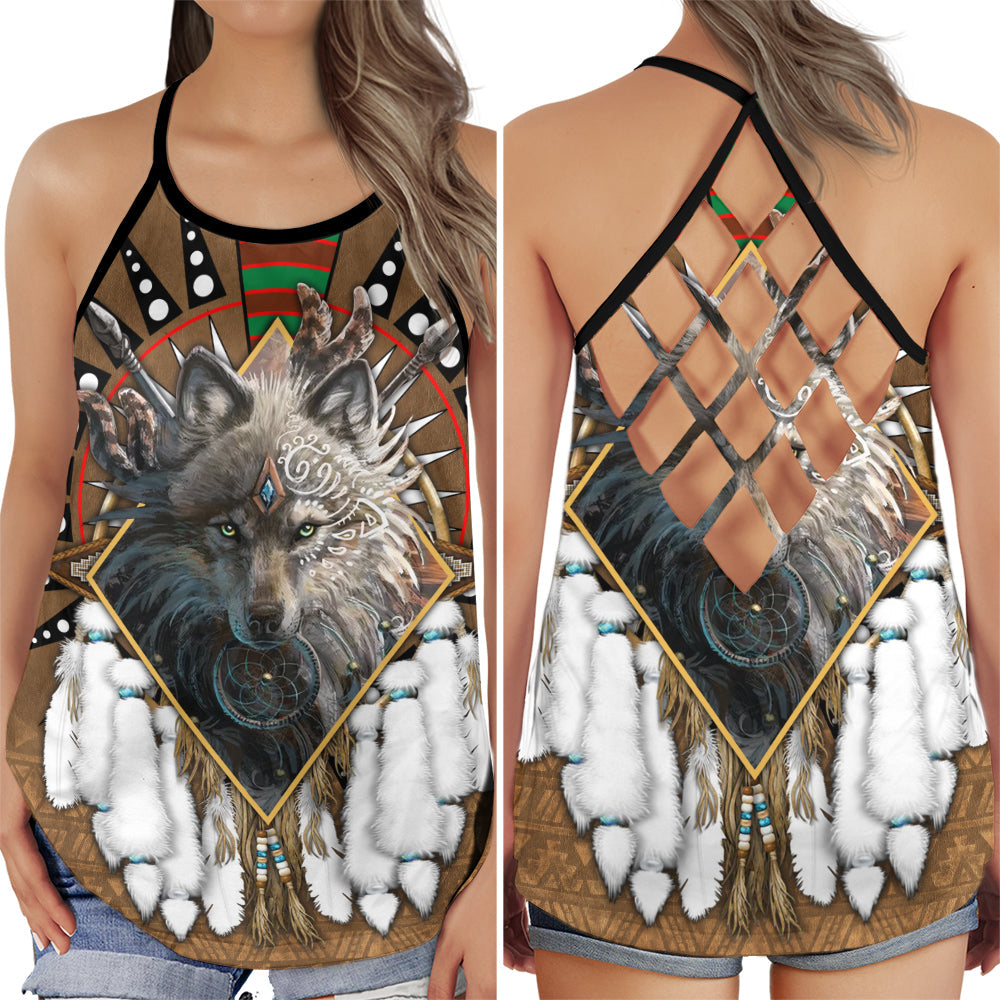 Wolf Dreamcatcher Wild Spirit - Hollow Tank Top