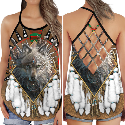 Wolf Dreamcatcher Wild Spirit - Hollow Tank Top