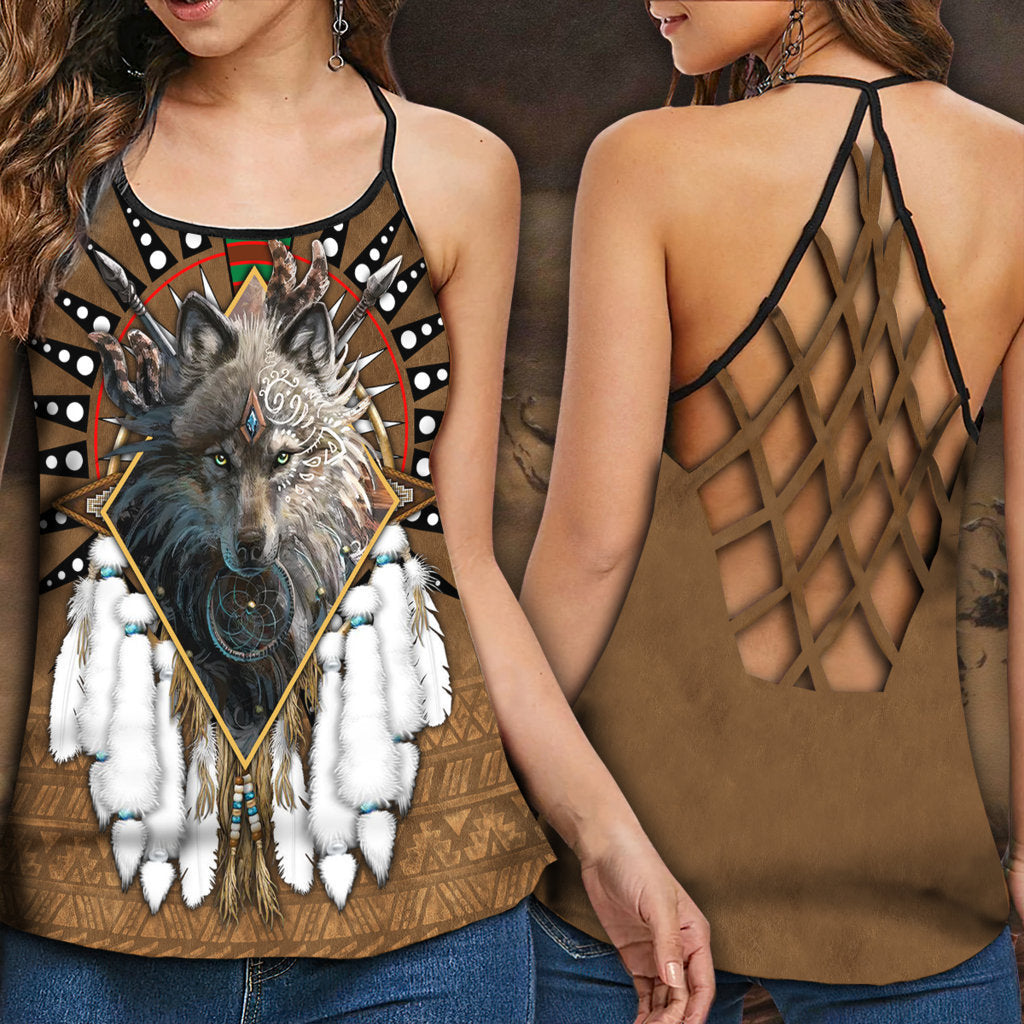 Wolf Dreamcatcher Vintage Spirit – Hollow Tank Top
