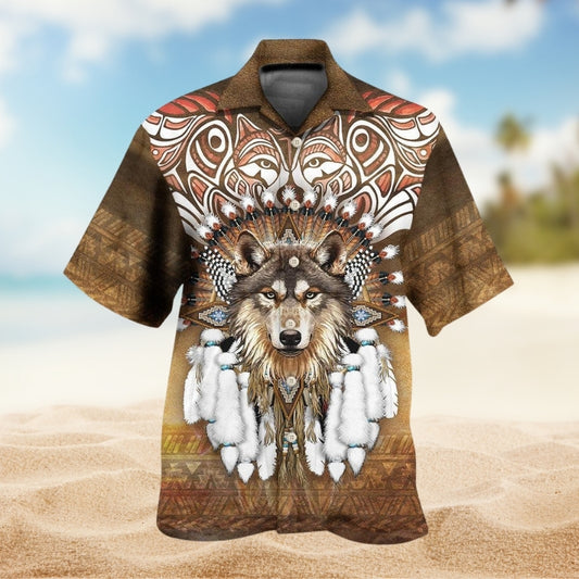 Native Wolf King Style Limited Edition – Hawaiian Shirt